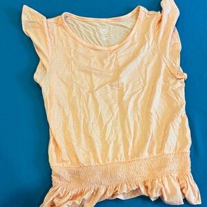 Wonder Nation Peach Short Sleeve Ruffle Top